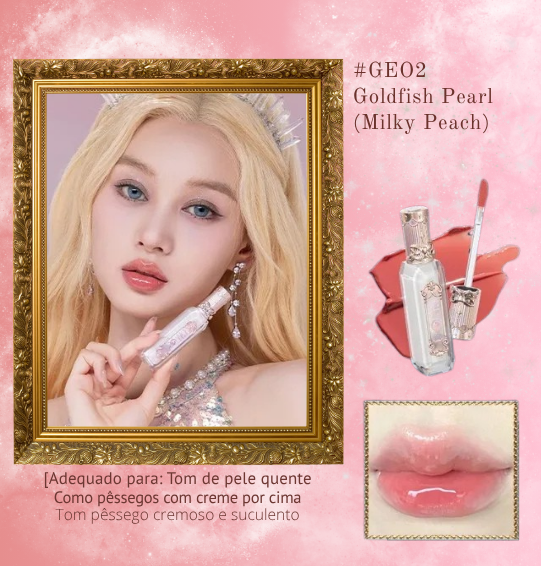 Gloss Labial Moonlight Mermaid Flower Knows – Brilho Espelhado Hidratante com Vitamina E
