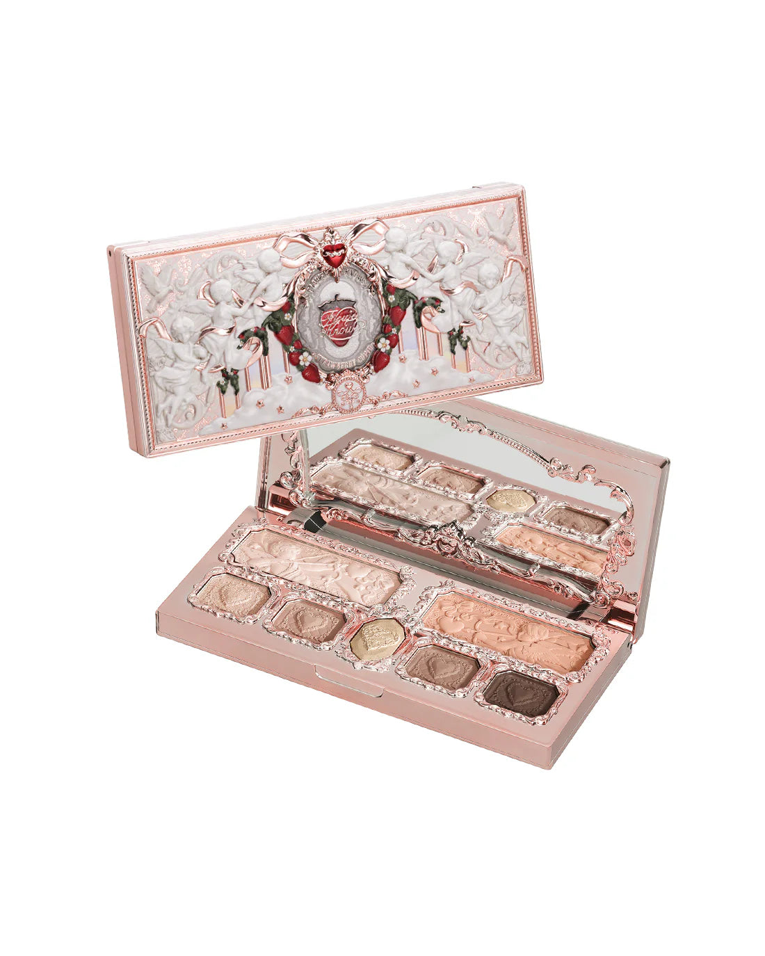 Paleta Strawberry Cupid by Flower Knows – Sombras & Blush com Acabamentos Matte e Shimmer