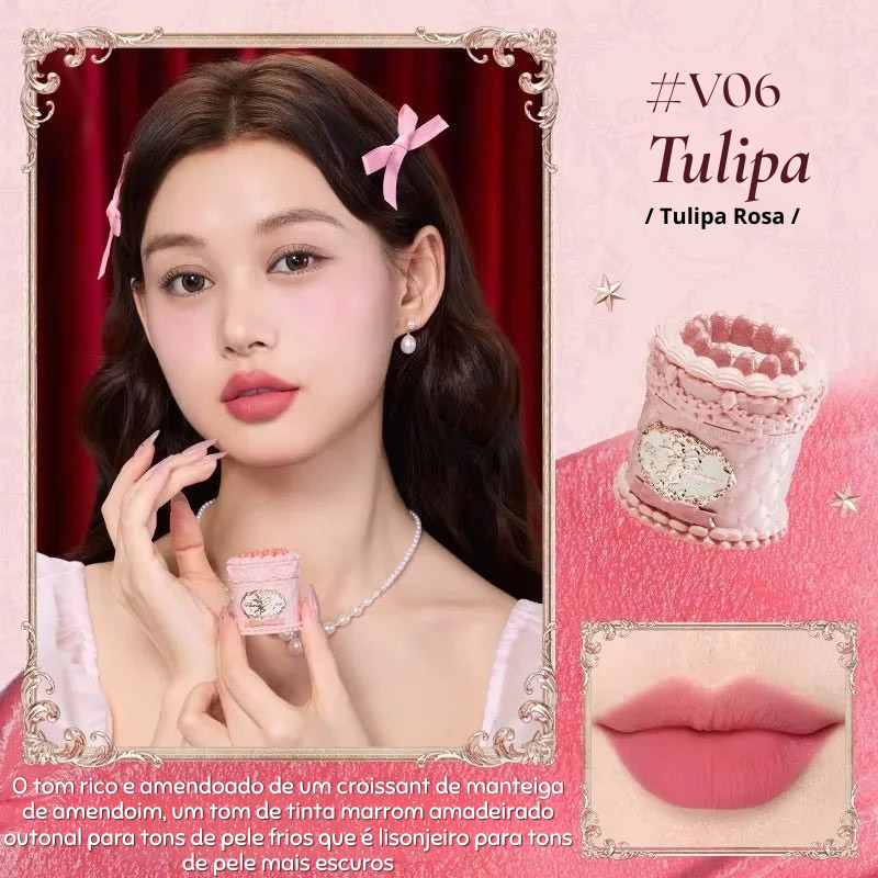 Batom Lip Cream Velvet Matte Strawberry Cupid - Flower Knows