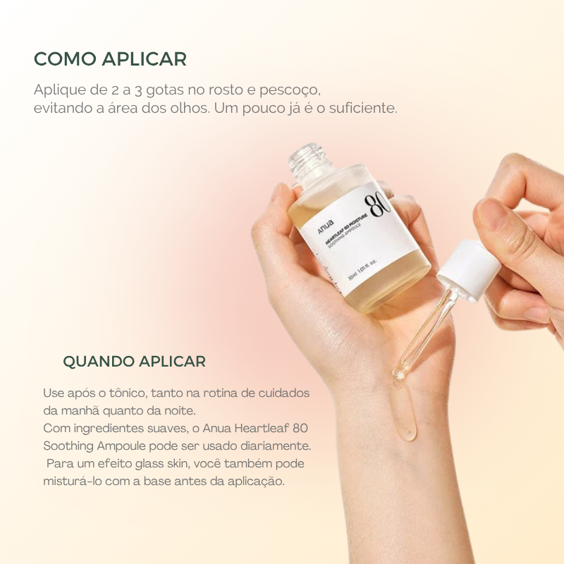 Ampola Calmante Hidratante Anua com 80% de Heartleaf