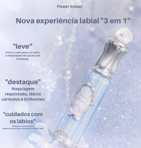 Gloss Nutritivo Flower Knows Shell’s Jewel – Brilho Multidimensional e Tratamento Lip Glaze