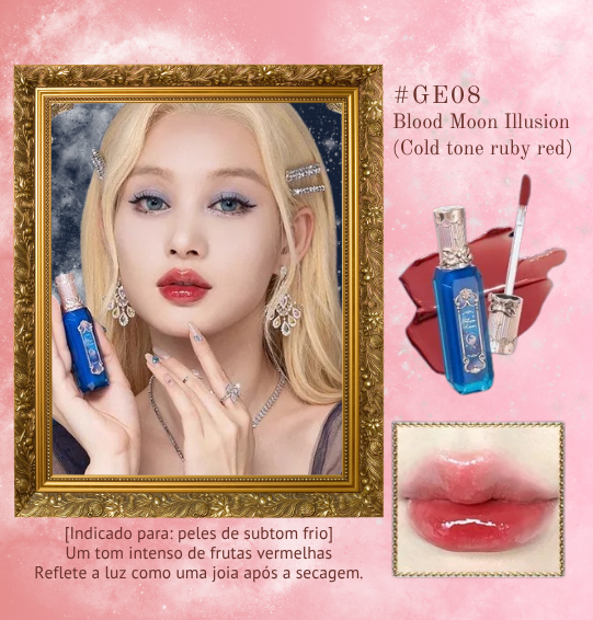 Gloss Labial Moonlight Mermaid Flower Knows – Brilho Espelhado Hidratante com Vitamina E