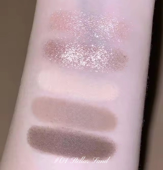 Moonlight Mermaid Palette – Flower Knows 5 Cores: Matte, Shimmer e Glitter com Efeito Camaleônico e Acabamento à Prova d’Água