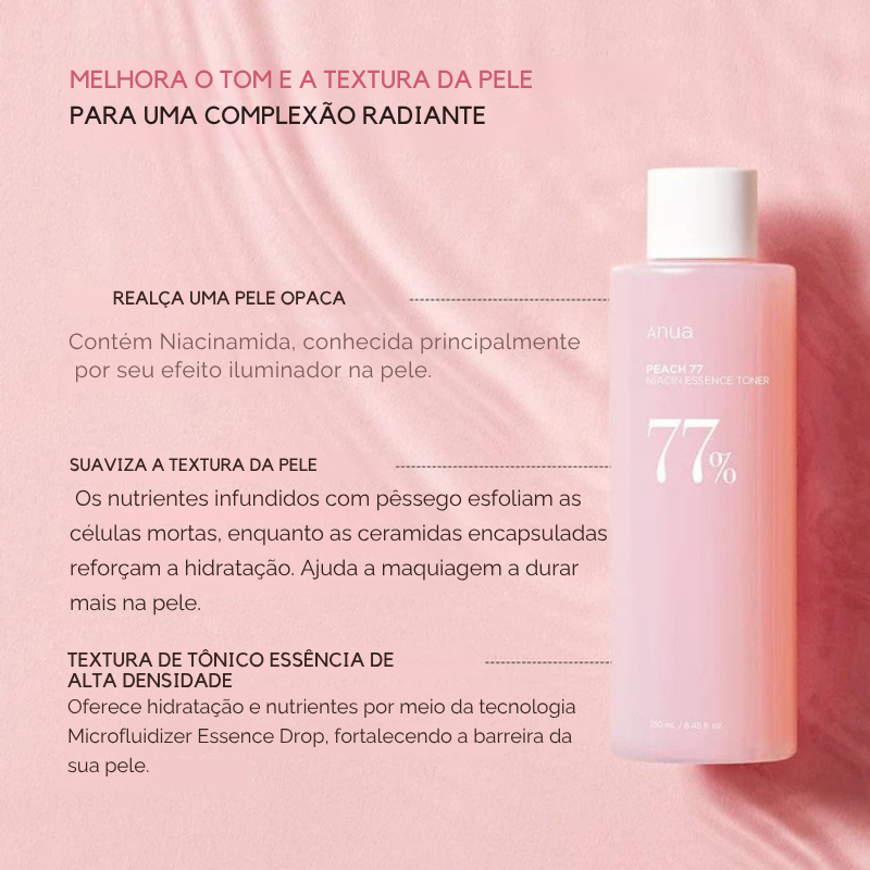 Tônico Essência Niacin Peach 77% da Anua