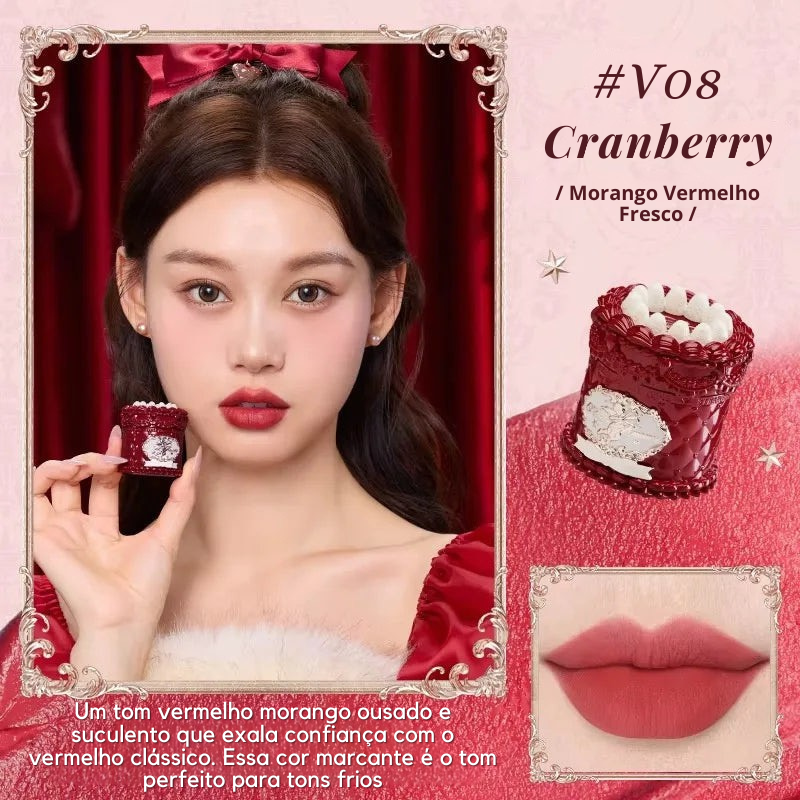 Batom Lip Cream Velvet Matte Strawberry Cupid - Flower Knows