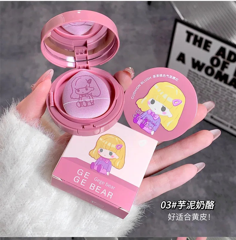 Gege Bear Air Cushion Blusher – Blush Compacto com Puff | Edição Colecionável