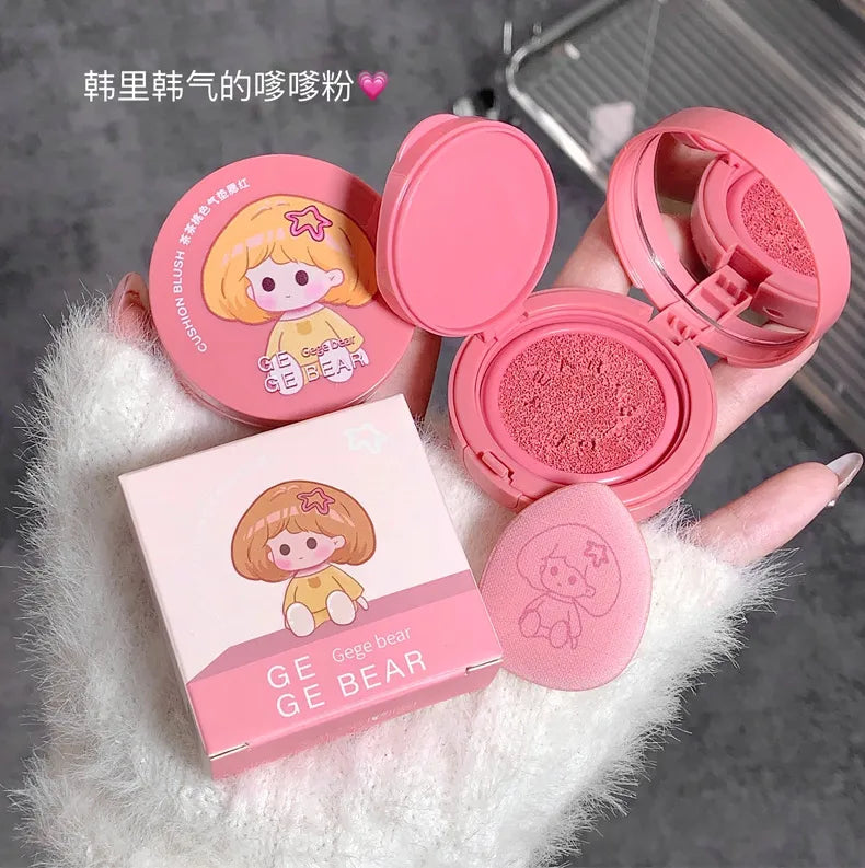 Gege Bear Air Cushion Blusher – Blush Compacto com Puff | Edição Colecionável