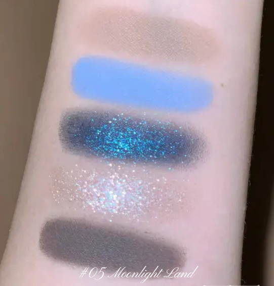 Moonlight Mermaid Palette – Flower Knows 5 Cores: Matte, Shimmer e Glitter com Efeito Camaleônico e Acabamento à Prova d’Água
