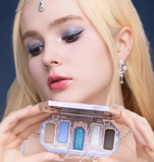 Moonlight Mermaid Palette – Flower Knows 5 Cores: Matte, Shimmer e Glitter com Efeito Camaleônico e Acabamento à Prova d’Água
