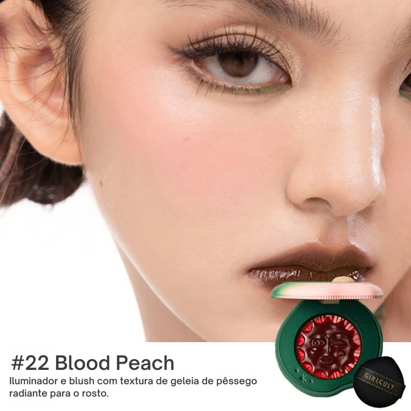 Blush Peach Series Girlcult Multiuso 3 em 1 (Blush, Sombra, Iluminador, Balm)