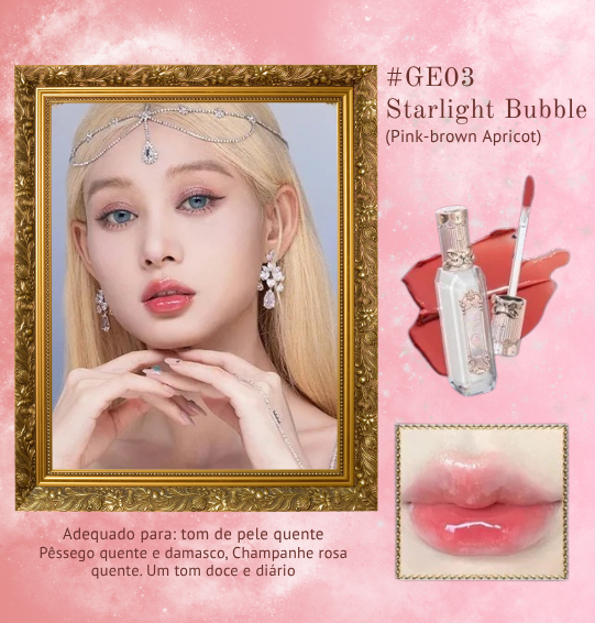 Gloss Labial Moonlight Mermaid Flower Knows – Brilho Espelhado Hidratante com Vitamina E