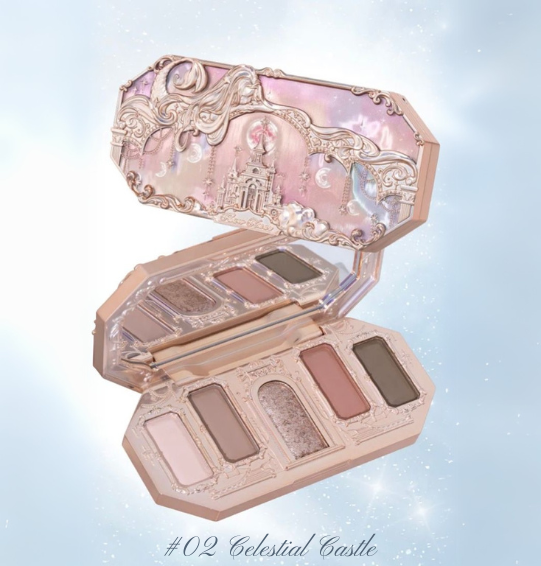 Moonlight Mermaid Palette – Flower Knows 5 Cores: Matte, Shimmer e Glitter com Efeito Camaleônico e Acabamento à Prova d’Água