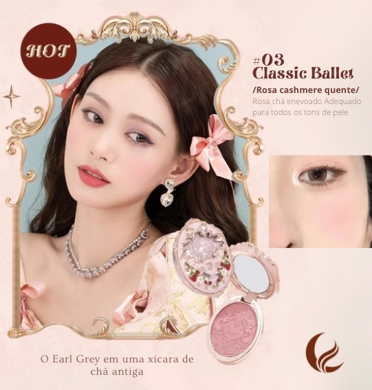Blush Strawberry Rococo Flower Knows – Embossado com Design Vintage, Acabamento Aveludado