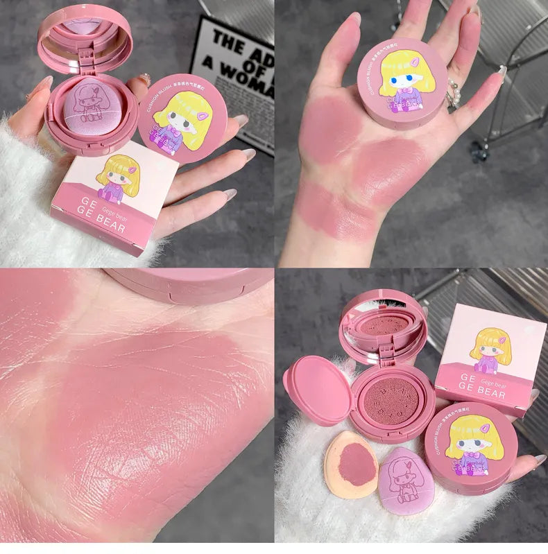 Gege Bear Air Cushion Blusher – Blush Compacto com Puff | Edição Colecionável
