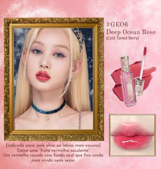 Gloss Labial Moonlight Mermaid Flower Knows – Brilho Espelhado Hidratante com Vitamina E