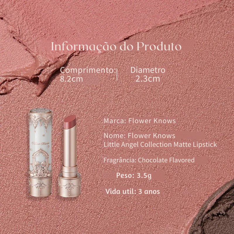 Batom Matte Velvet com Vitamina E Flower Knows Little Angel | Longa Duração & Vegano