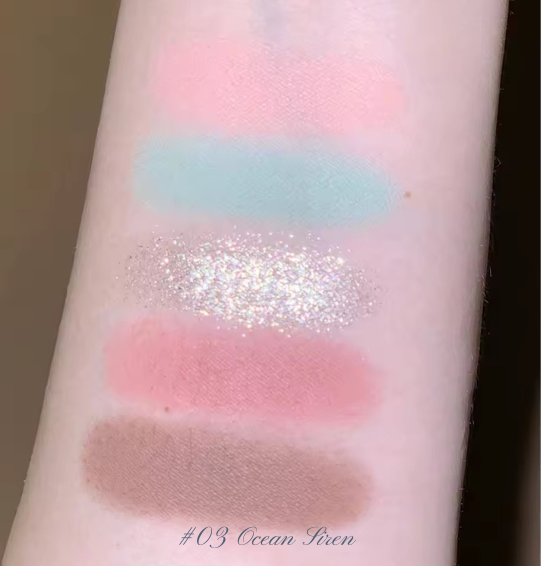 Moonlight Mermaid Palette – Flower Knows 5 Cores: Matte, Shimmer e Glitter com Efeito Camaleônico e Acabamento à Prova d’Água
