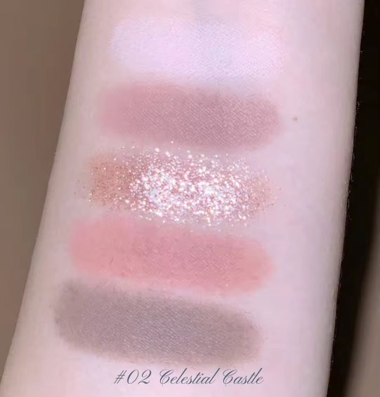 Moonlight Mermaid Palette – Flower Knows 5 Cores: Matte, Shimmer e Glitter com Efeito Camaleônico e Acabamento à Prova d’Água