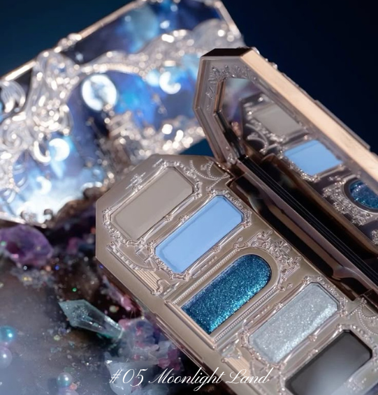 Moonlight Mermaid Palette – Flower Knows 5 Cores: Matte, Shimmer e Glitter com Efeito Camaleônico e Acabamento à Prova d’Água