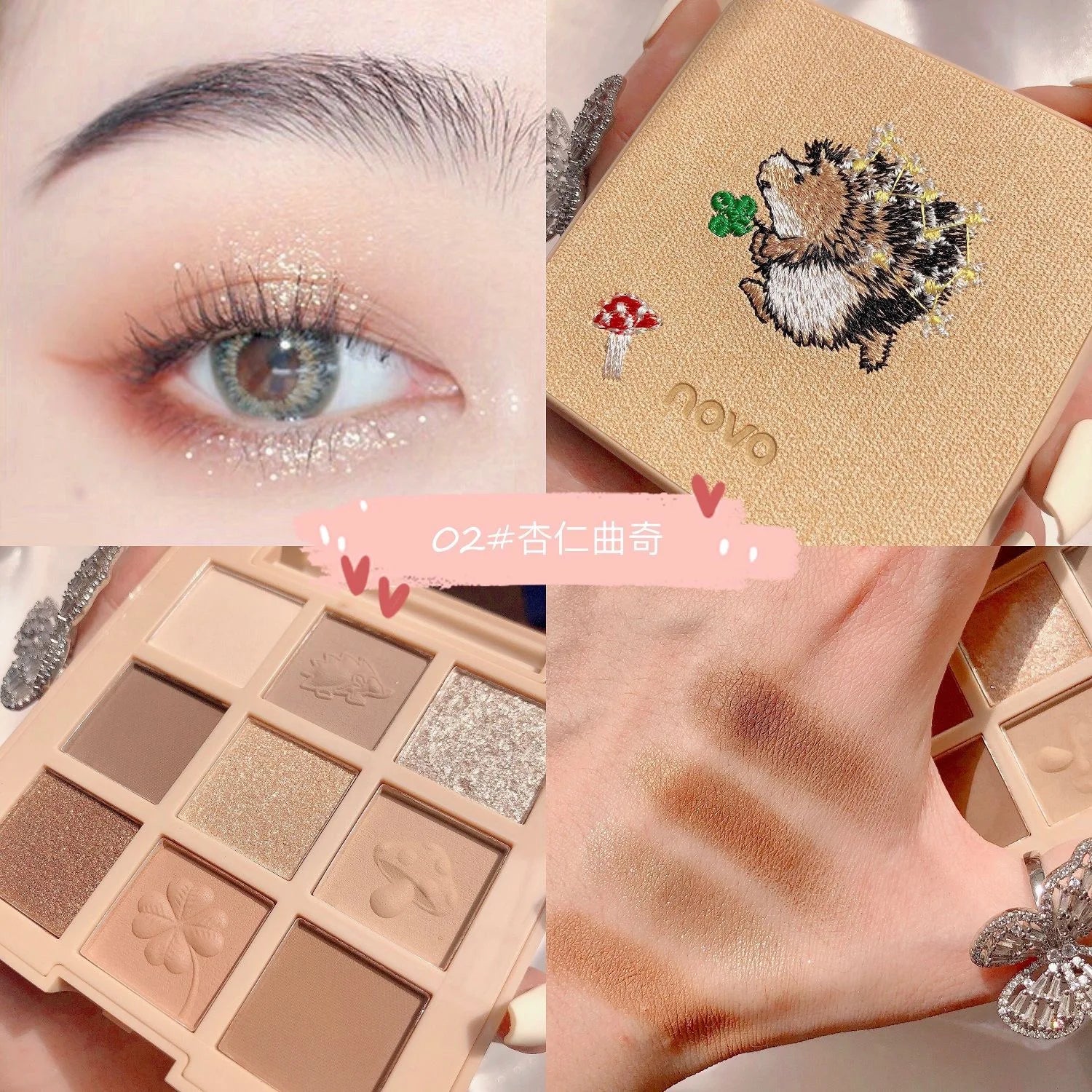 Paleta de Sombras NOVO 9 Cores Bichinhos