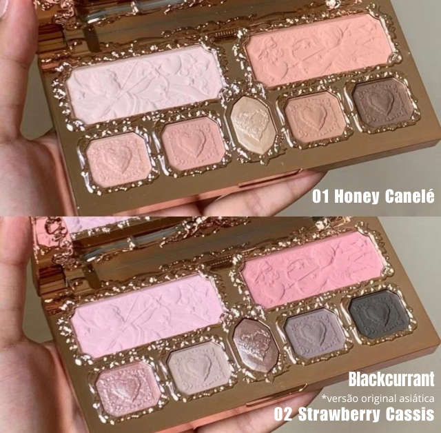 Paleta Strawberry Cupid by Flower Knows – Sombras & Blush com Acabamentos Matte e Shimmer