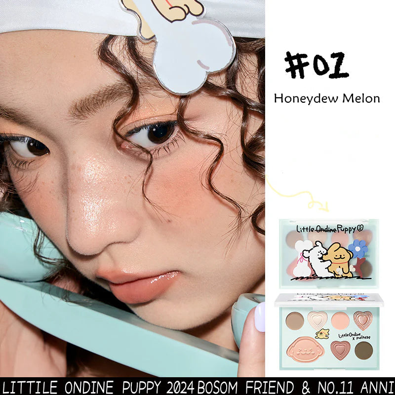 Paleta Tudo-em-Um para o Rosto Little Ondine – Blush, Iluminador, Contorno e Sombra