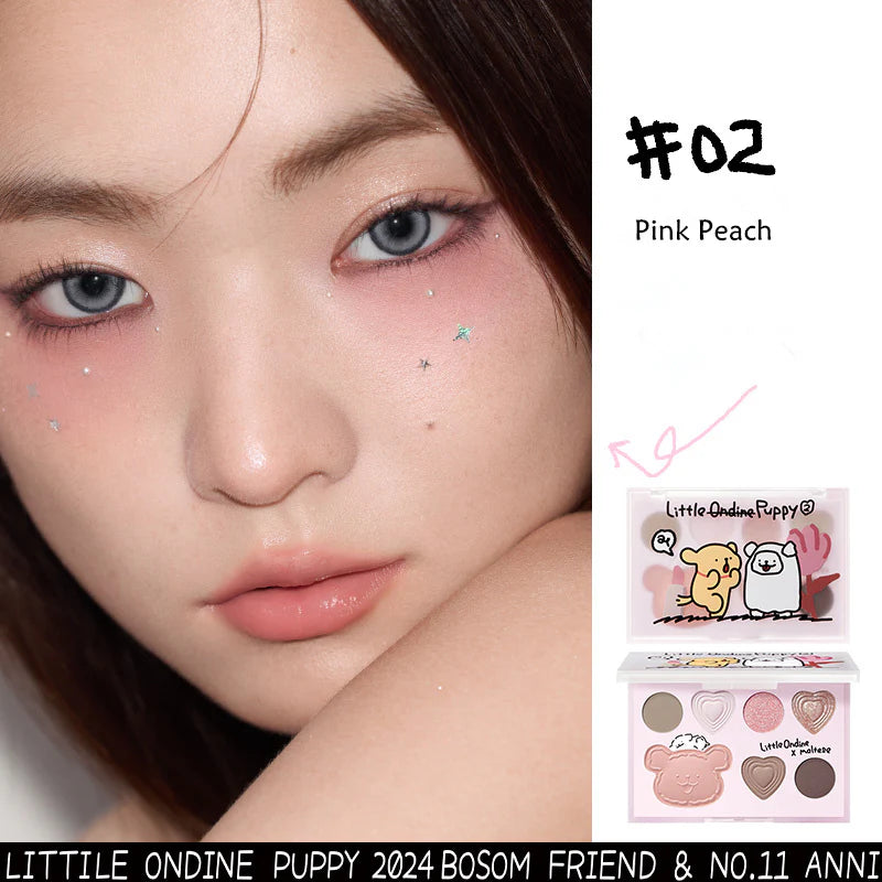 Paleta Tudo-em-Um para o Rosto Little Ondine – Blush, Iluminador, Contorno e Sombra