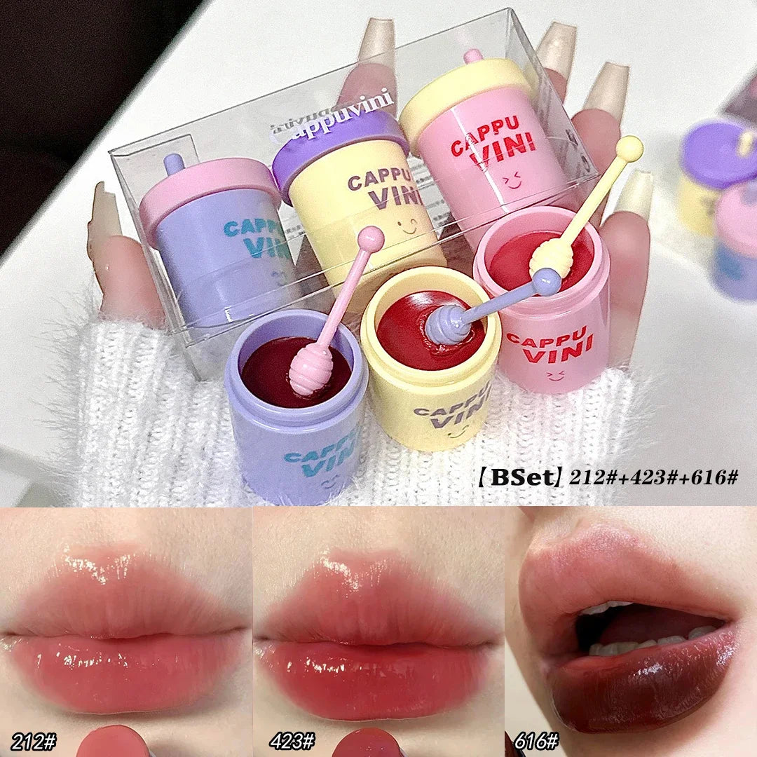 Bálsamo Labial Tintado Cappunivi Milk Tea Cup – Jelly Lip Balm com Aplicador, Hidratação e Cor Natural