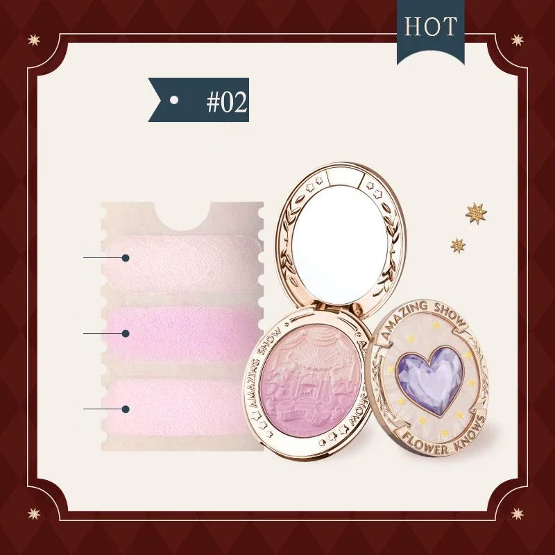 Blush em Pó Coreano Flower Knows Circus com Efeito Glow Natural e Acabamento Matte Suave | Edição Blue Purple Gradient