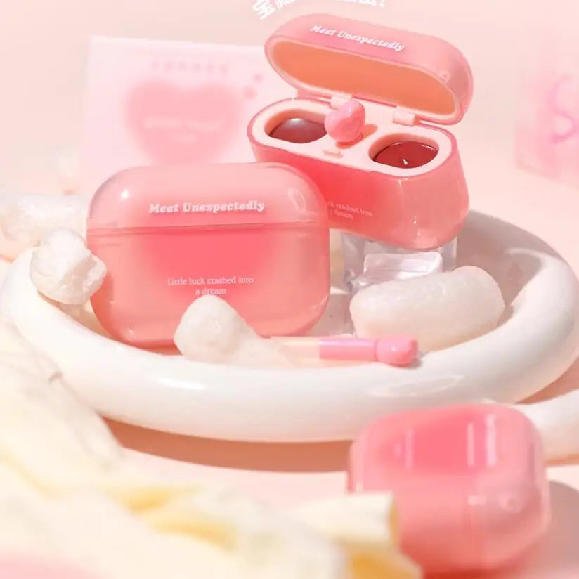 Gloss Labial Duplo GOGO TALES airpods – Efeito Vidro com Conforto de Manteiga