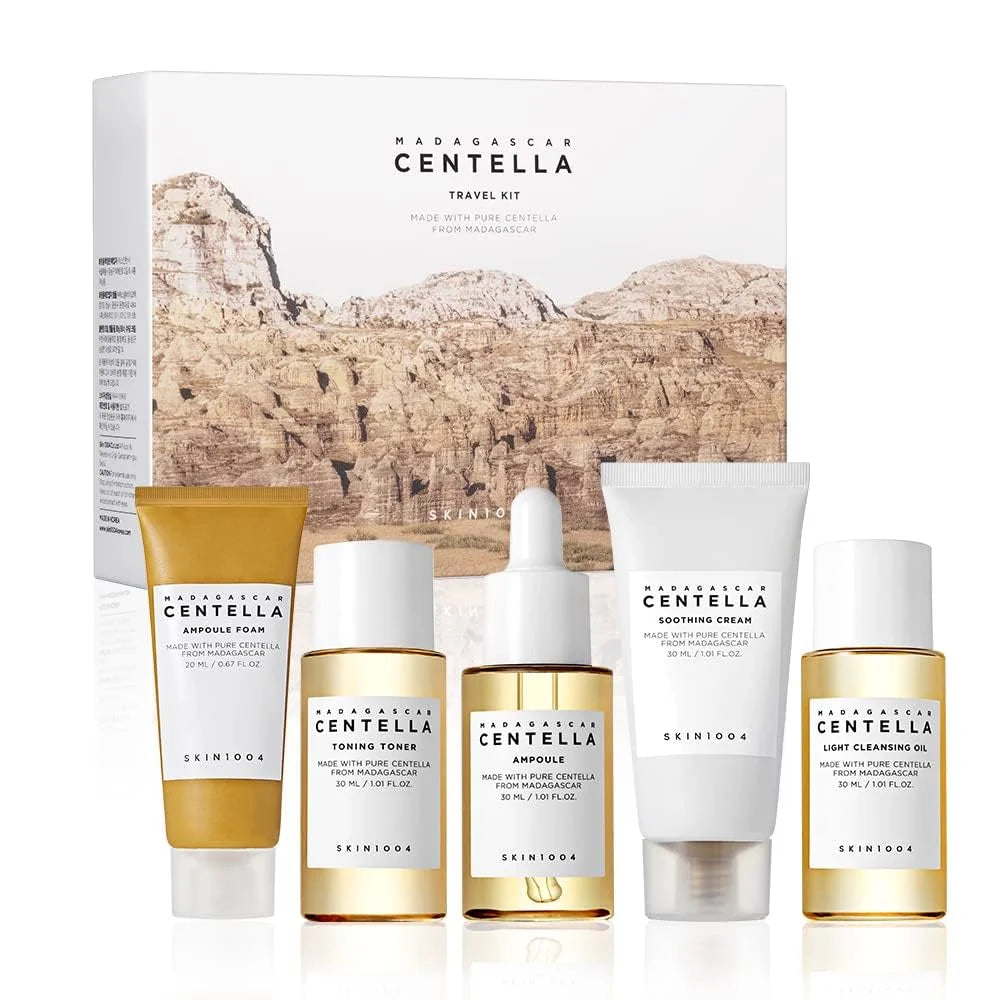 Kit de Skincare Coreano com Centella Asiática – Edição Viagem (5 Itens)