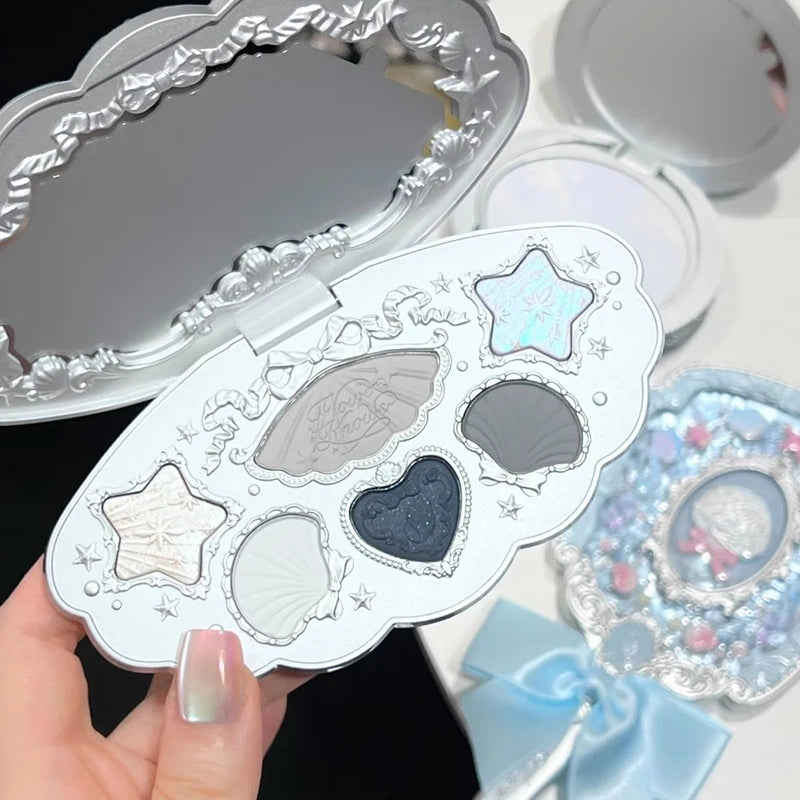 Paleta de Sombras Shell’s Jewel 6 cores Flower Knows – Acabamentos Matte, Shimmer e Glitter, à Prova d’Água