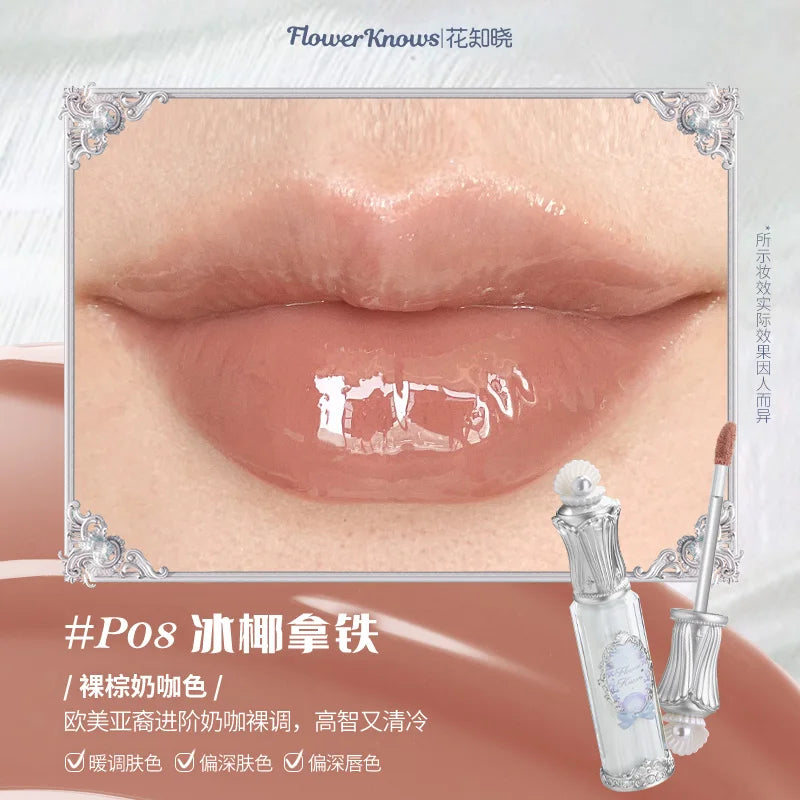 Gloss Nutritivo Flower Knows Shell’s Jewel – Brilho Multidimensional e Tratamento Lip Glaze