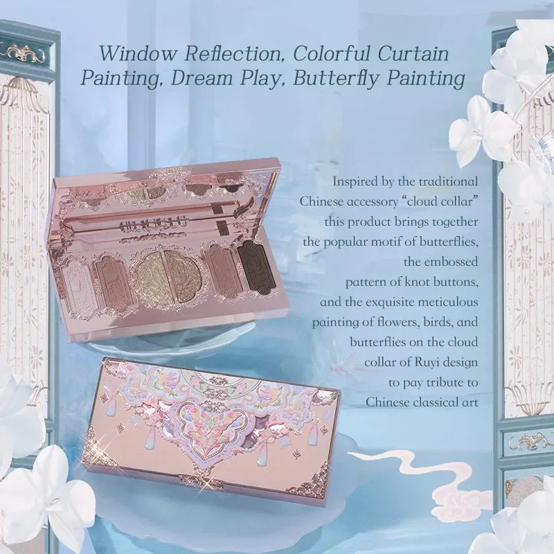 Paleta de Sombras Butterfly Cloud Flower Knows – Paleta 6 Cores Matte, Cintilante e Glitter