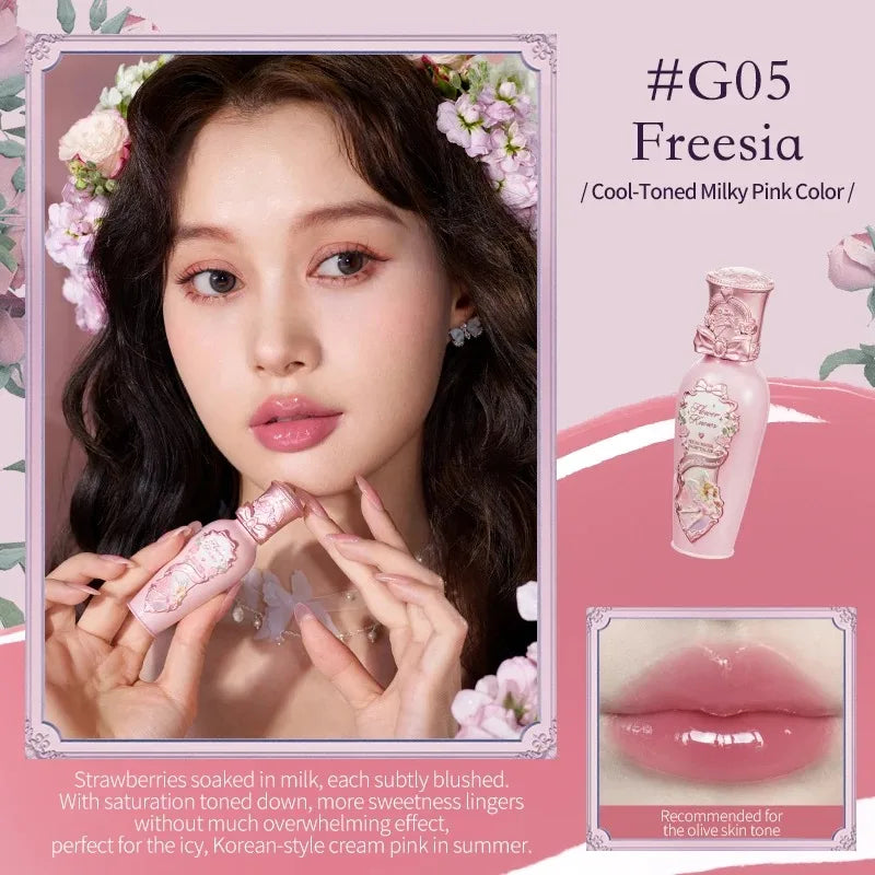 Lip Balm Gloss com Filme Protetor Flower Knows Midsummer Fairytales | Efeito Brilho Natural e Hidratação Profunda