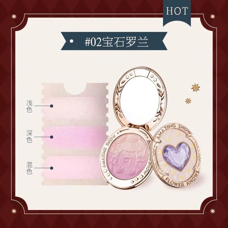 Blush em Pó Coreano Flower Knows Circus com Efeito Glow Natural e Acabamento Matte Suave | Edição Blue Purple Gradient