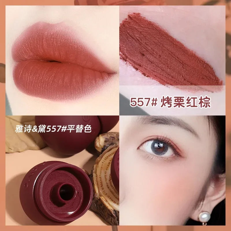 🍄 NOVO Small Mushroom Milk Jar Lipstick – Batom Matte Aveludado 3 em 1 Cogumelo