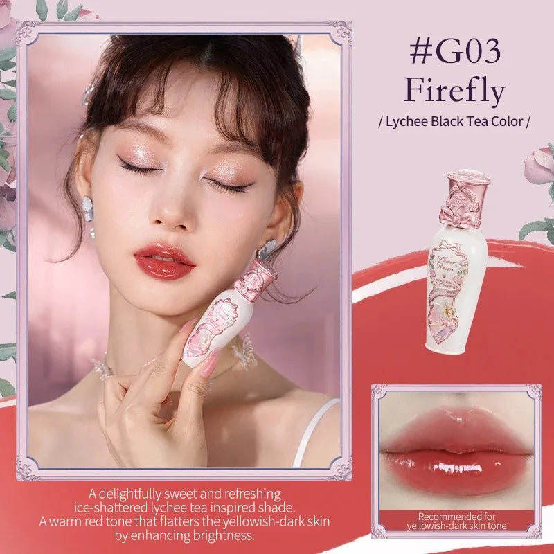 Lip Balm Gloss com Filme Protetor Flower Knows Midsummer Fairytales | Efeito Brilho Natural e Hidratação Profunda