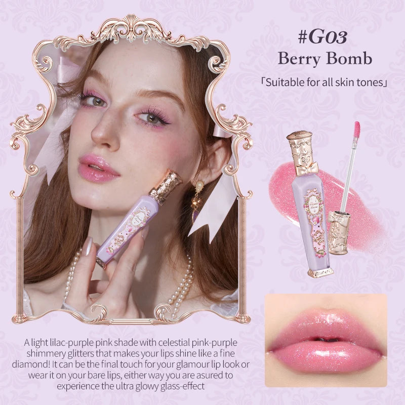Flower Knows Strawberry Rococo Glowy Lip Gloss – Brilho Labial Hidratante com Efeito Espelhado