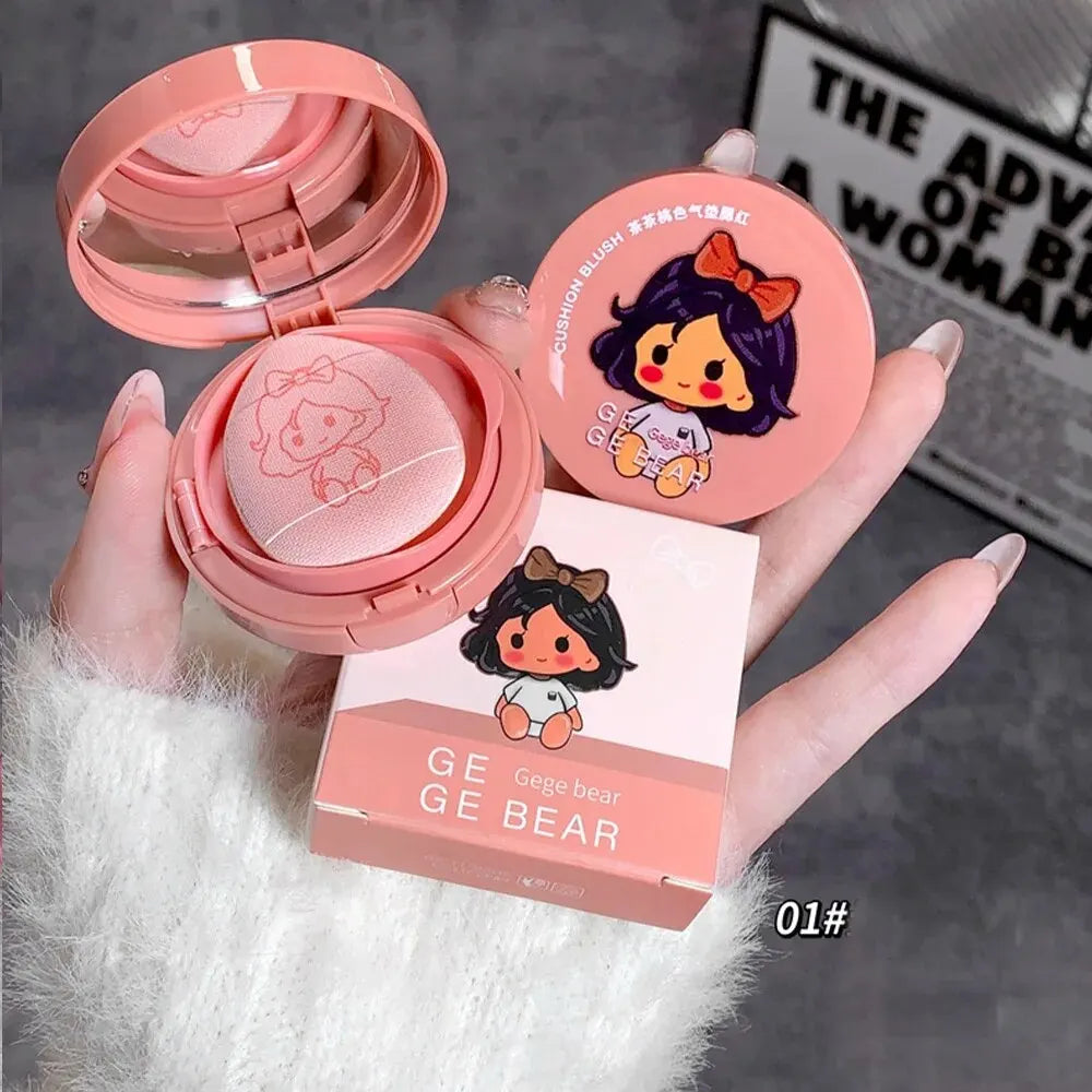 Gege Bear Air Cushion Blusher – Blush Compacto com Puff | Edição Colecionável