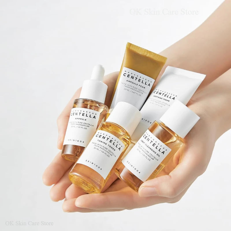 Kit de Skincare Coreano com Centella Asiática – Edição Viagem (5 Itens)