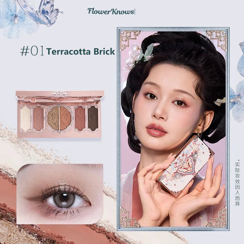 Paleta de Sombras Butterfly Cloud Flower Knows – Paleta 6 Cores Matte, Cintilante e Glitter