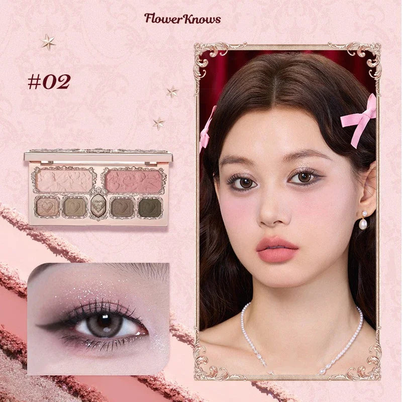 Paleta Strawberry Cupid by Flower Knows – Sombras & Blush com Acabamentos Matte e Shimmer