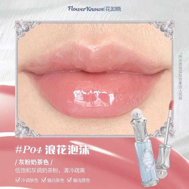 Gloss Nutritivo Flower Knows Shell’s Jewel – Brilho Multidimensional e Tratamento Lip Glaze
