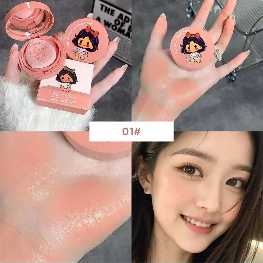 Gege Bear Air Cushion Blusher – Blush Compacto com Puff | Edição Colecionável