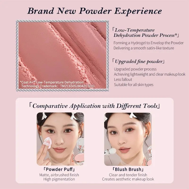 Blush Compacto Flower Knows Swan Ballet – Toque Aveludado com Embossado Artístico