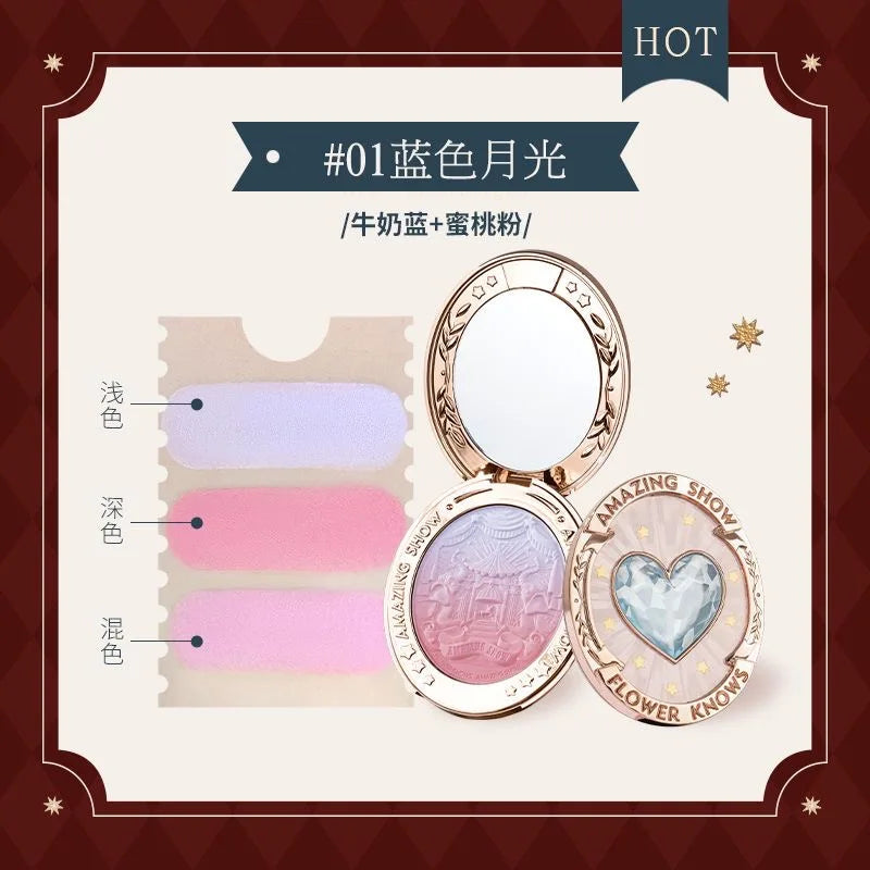 Blush em Pó Coreano Flower Knows Circus com Efeito Glow Natural e Acabamento Matte Suave | Edição Blue Purple Gradient
