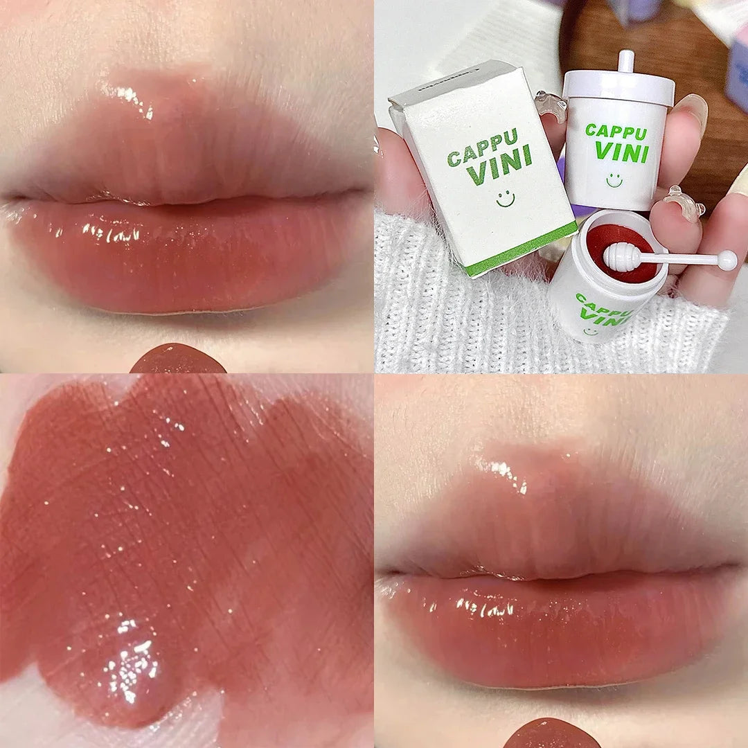 Bálsamo Labial Tintado Cappunivi Milk Tea Cup – Jelly Lip Balm com Aplicador, Hidratação e Cor Natural