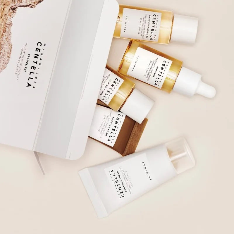 Kit de Skincare Coreano com Centella Asiática – Edição Viagem (5 Itens)