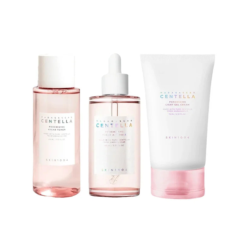 Kit Completo de Skincare Coreana com centella asiática e sal rosa